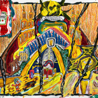 Una estampa del culto a la trágala capitalista