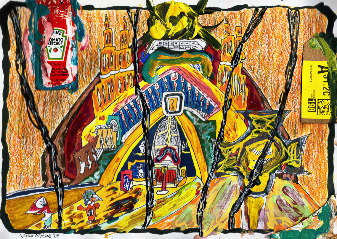 Una estampa del culto a la trágala capitalista